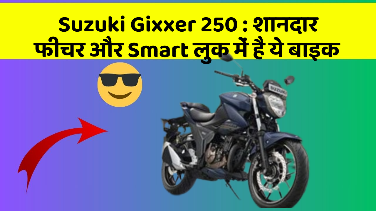 Suzuki Gixxer 250 : शानदार फीचर और Smart लुक में है ये बाइक